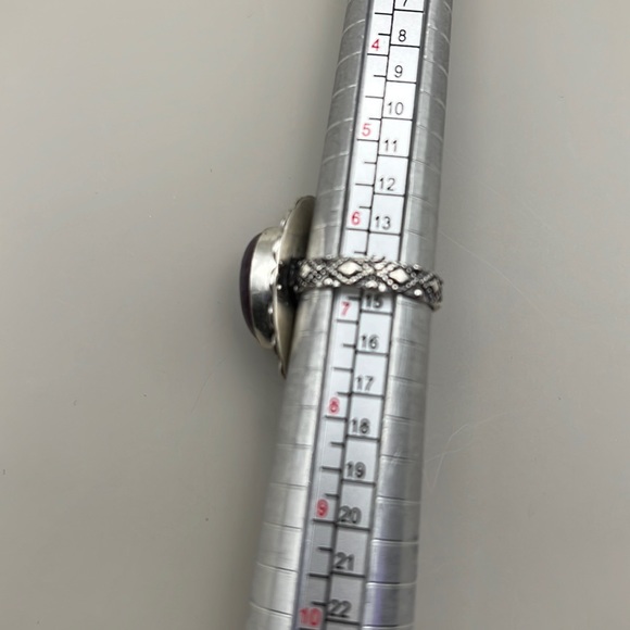 New Purple Enhanced Labradorite Silver Overlay Ring Size 6.5 - Picture 5 of 6